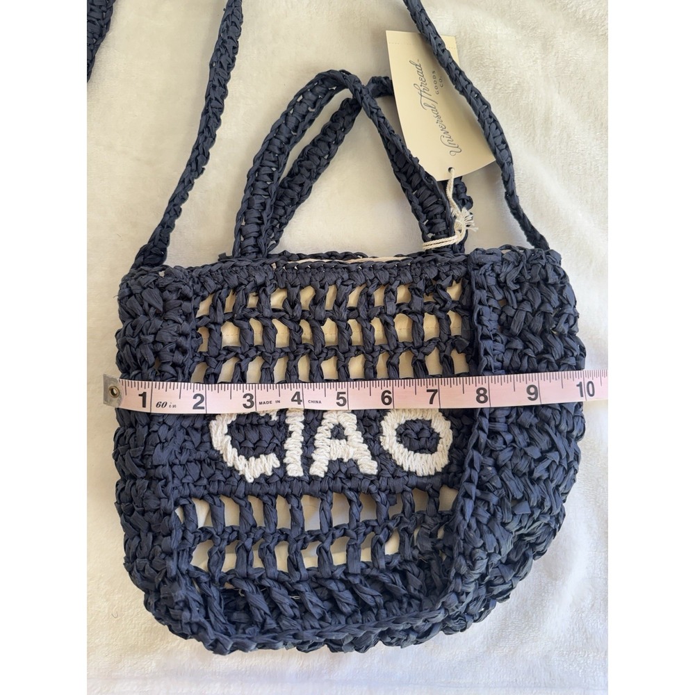 Universal Thread Navy Blue "Ciao" Crocket Tote/Handbag/Purse Handles & Crossbody - Picture 8 of 8